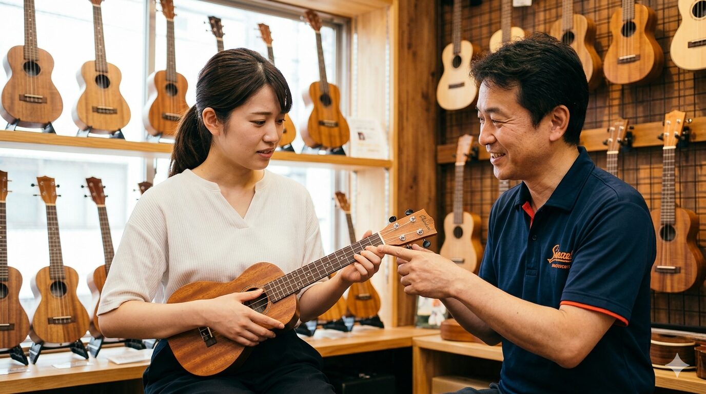 ウクレレの最初の一本は楽器店購入が初心者には最適