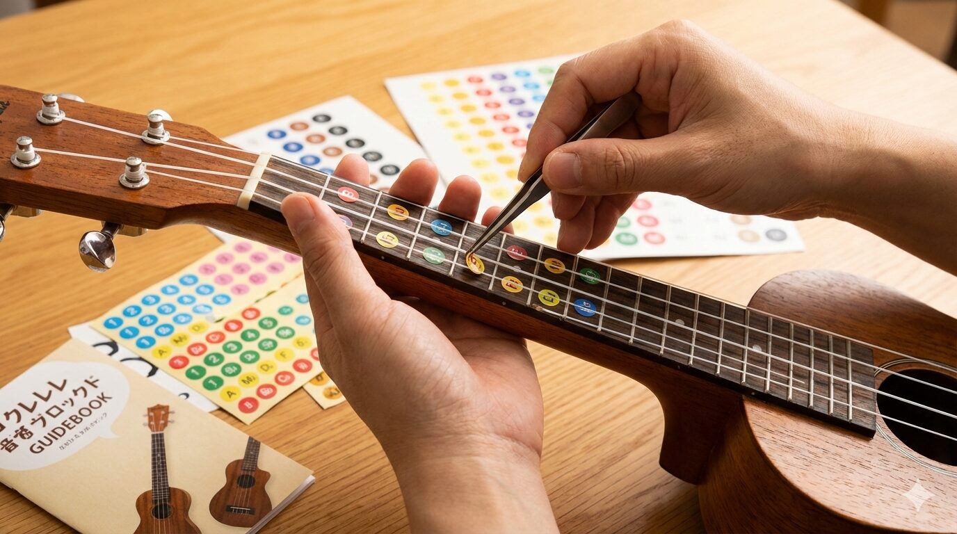 ウクレレのドレミシールの正しい貼り方と選び方