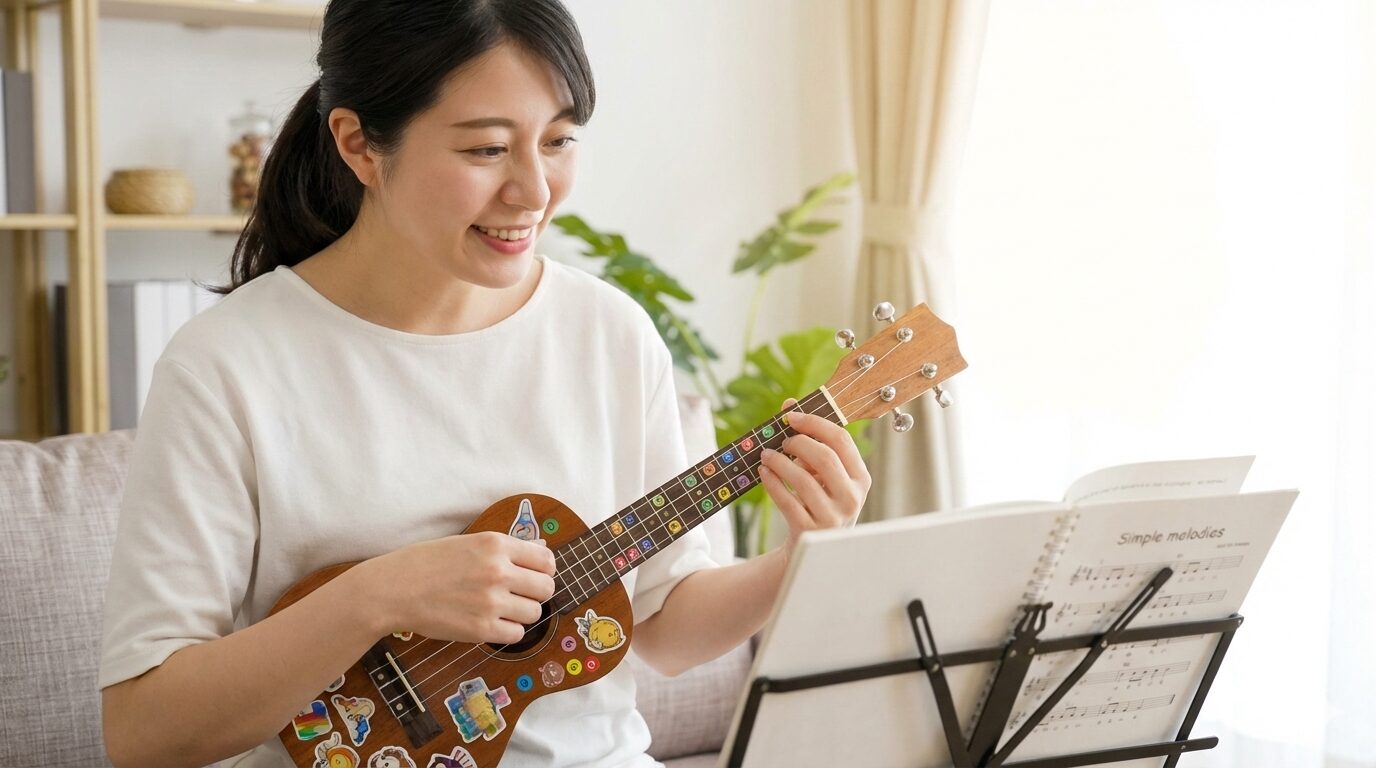 ドレミシールを使ったウクレレ独学の効果的練習法