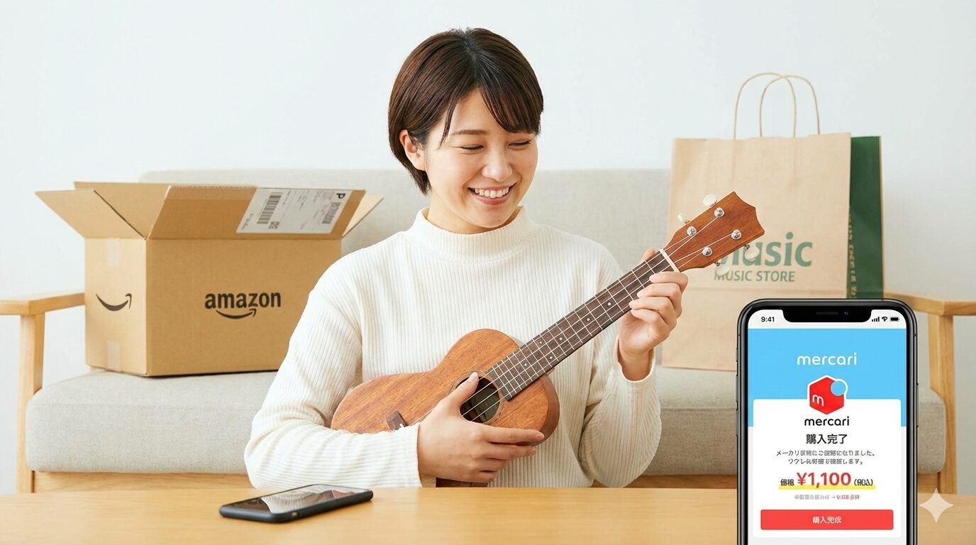 メルカリでウクレレを購入するメリットとどこで買うか比較