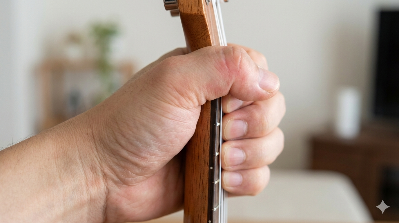 ウクレレを弾いて左手親指の付け根が痛いと感じる主な原因