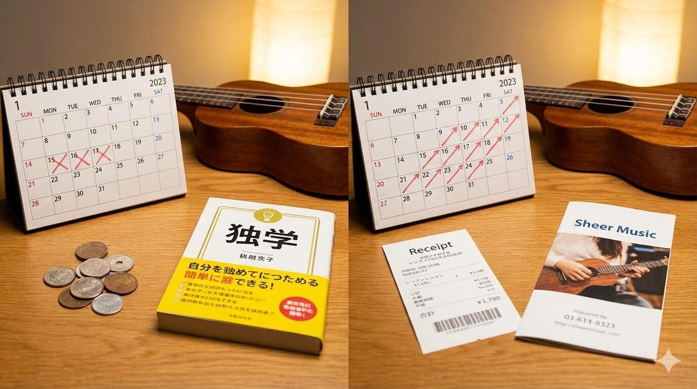 独学とシアーミュージック、費用・上達スピード・継続率を比較