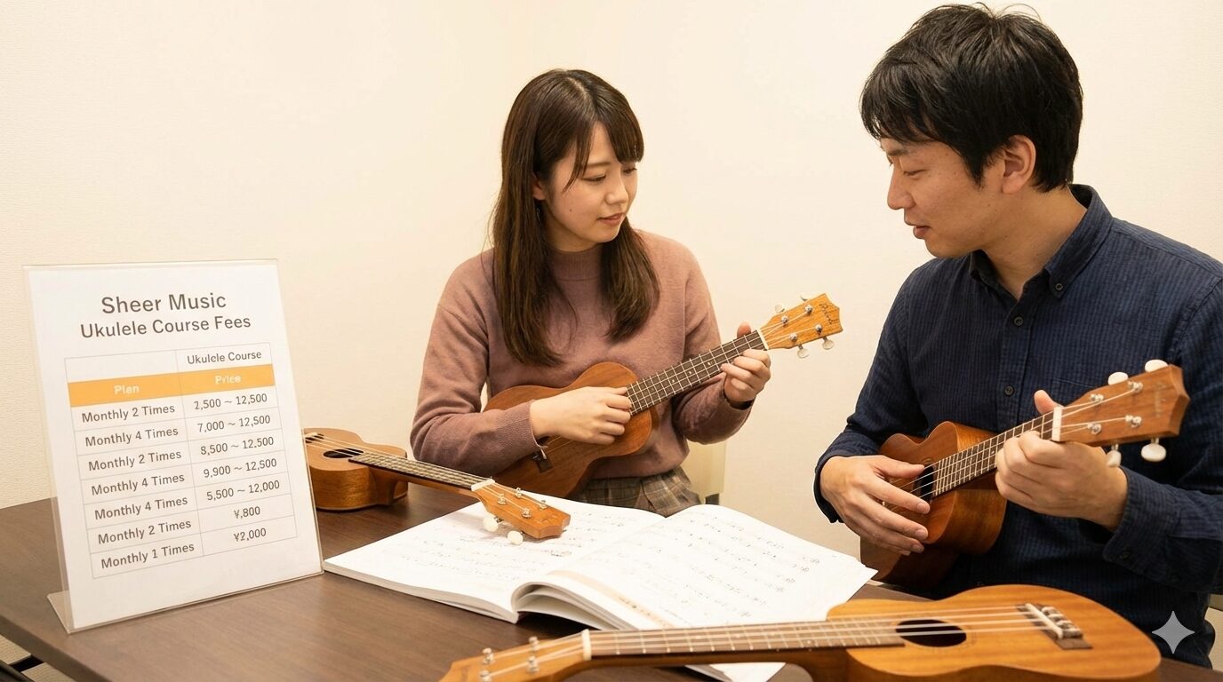 シアーミュージックのウクレレ料金はいくら？コース別の月謝一覧
