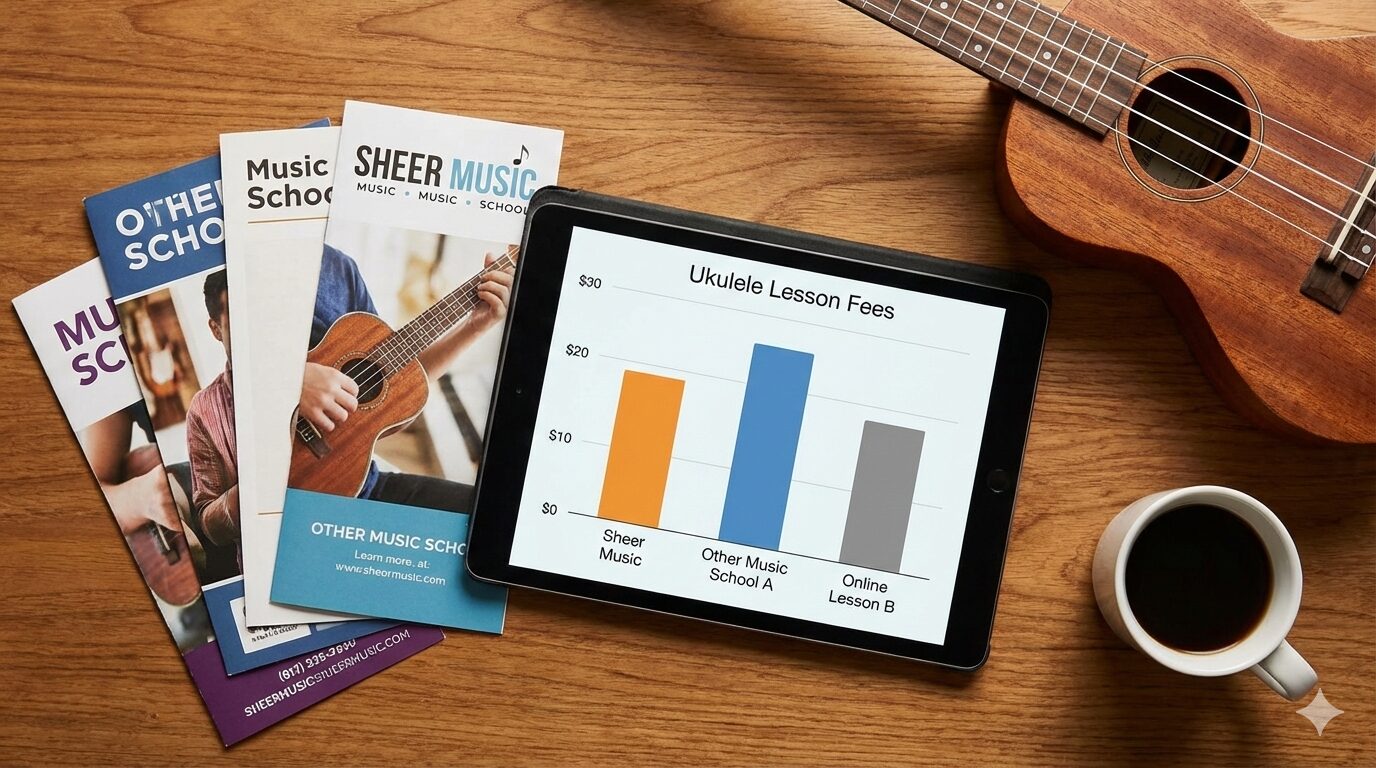 シアーミュージックの料金は他のウクレレ教室と比べて高い？