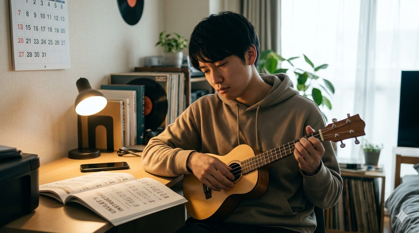 ウクレレ初心者が「全然弾けない」と感じるのは当然の時期がある