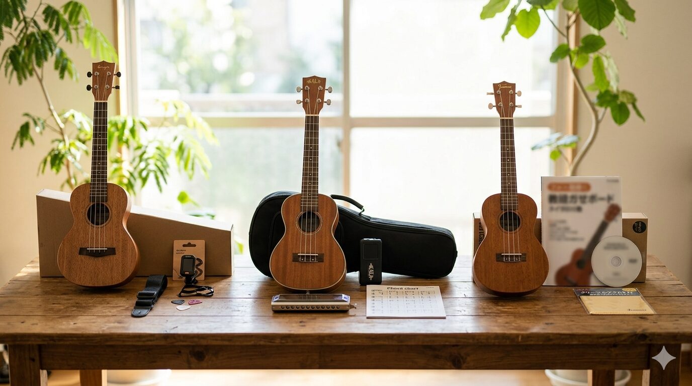 人気3社のウクレレ初心者セットを徹底比較