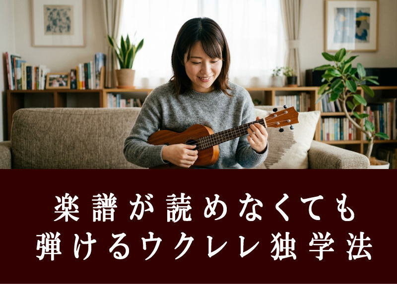 楽譜が読めなくても弾けるウクレレ独学法｜自宅で始める人向け