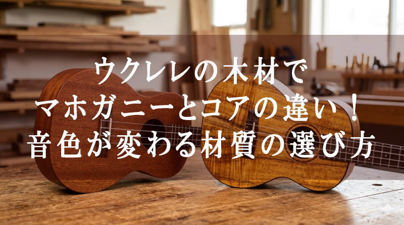 ウクレレの木材でマホガニーとコアの違い！音色が変わる材質の選び方
