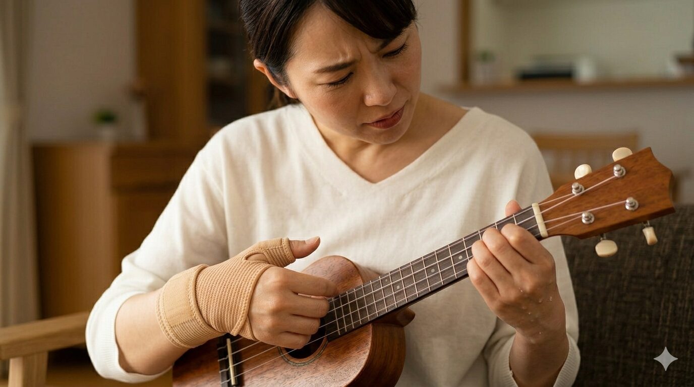 サポーターをつけながらウクレレを練習する際の注意点