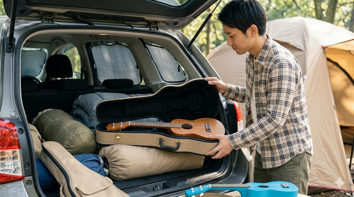 キャンプ中のウクレレ保管と持ち運びを安全にする工夫